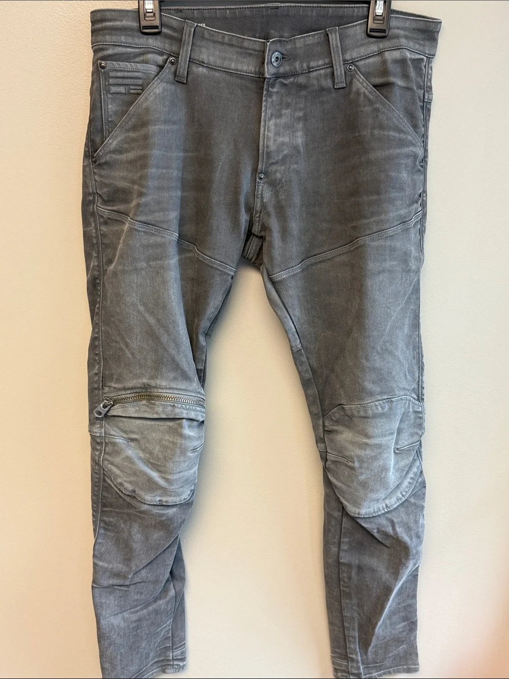 G-Star Raw 5620 3D Zip Knee Super Slim Jeans Gray 34x32 Stretch